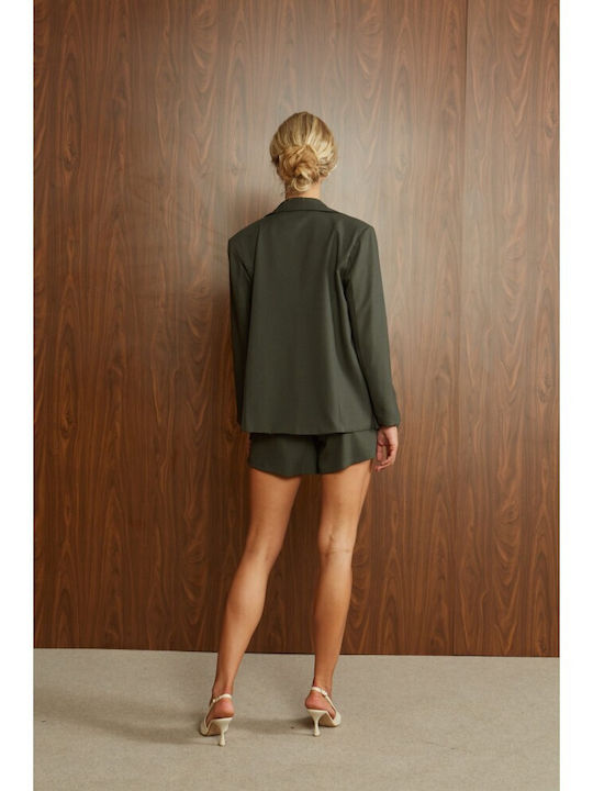 Ze marze Damen Blazer Mit Olivgrün