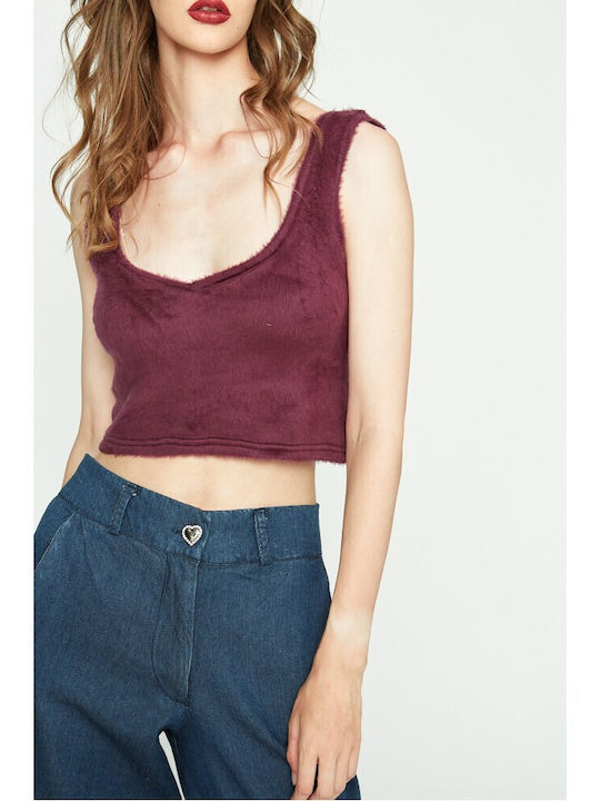 Women's Burgundy Crop Top