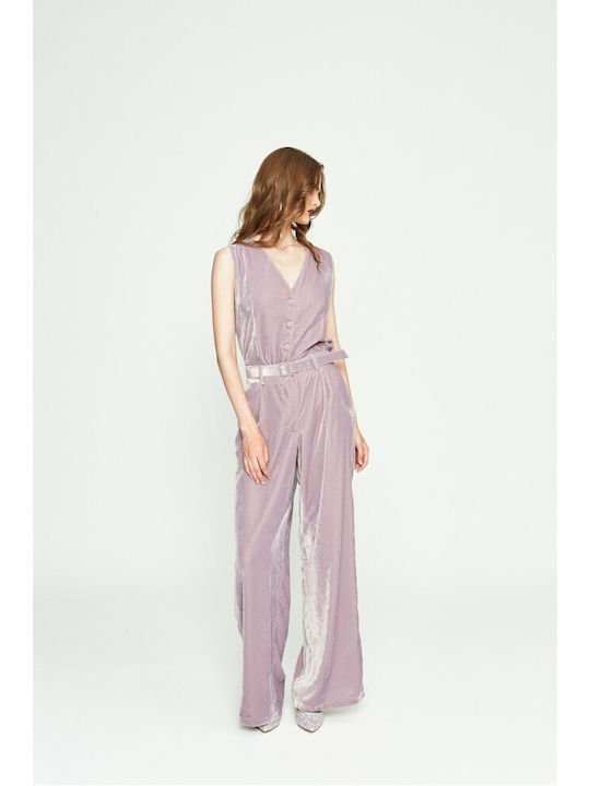 Women's Velvet Pantaloons Floral Lilac