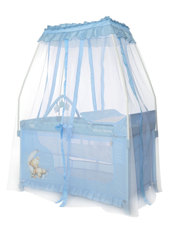 Lorreli Playpen 2 Levels With Changing Table & Mattress Blue