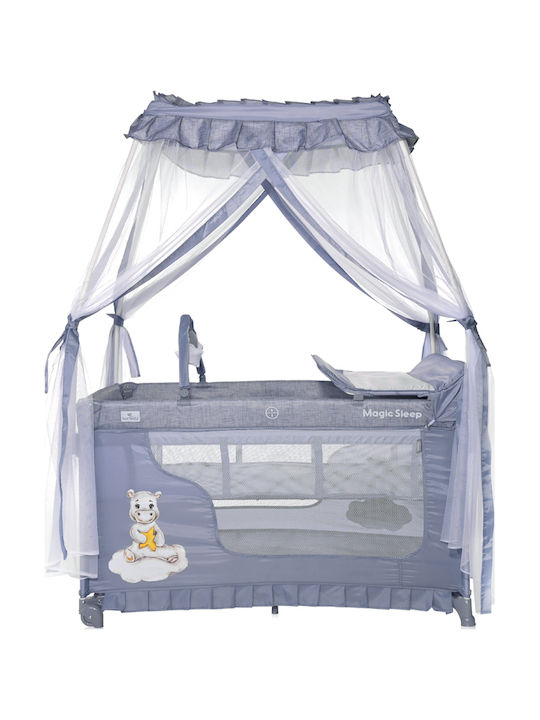 Lorreli Playpen 2 Levels With Changing Table & Mattress Blue