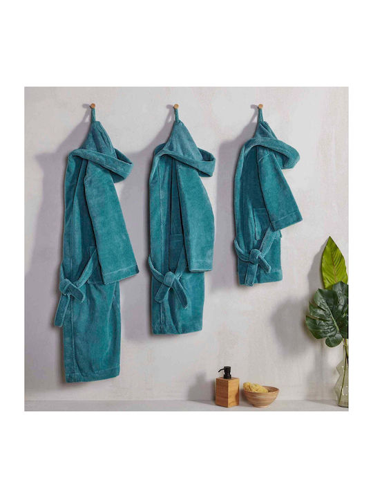 Waverly Kids Bathrobe Green Blue State Hooded
