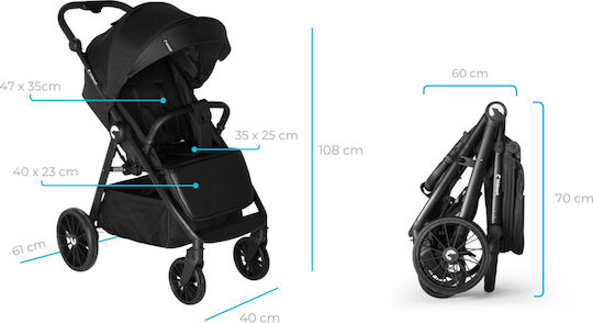 Kidnort Carucior Copii Potrivit Pentru Nou-Născut Negru 9.35kg