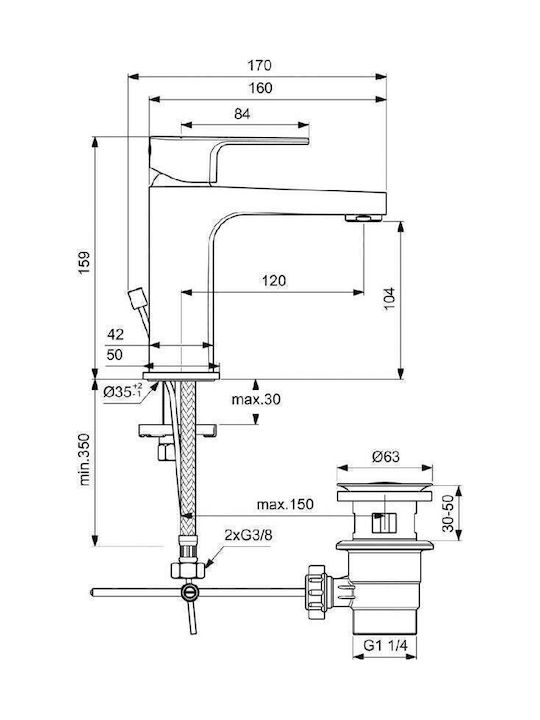 Ideal Standard Mischung Waschbeckenarmatur