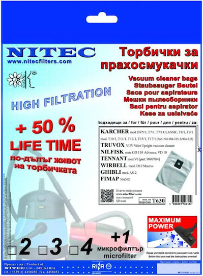 Nitec Saci Pentru Aspiratoare 5 Bucăți Compatibili cu Aspirator Karcher / Nilfisk
