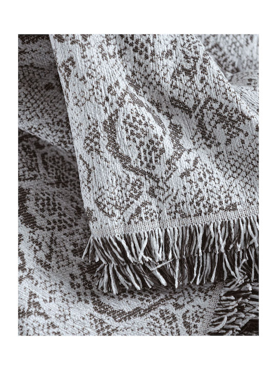 Rythmos Snake Ριχτάρι Πολυθρόνας Chenille 180x160εκ. Γκρί 117-191-2726