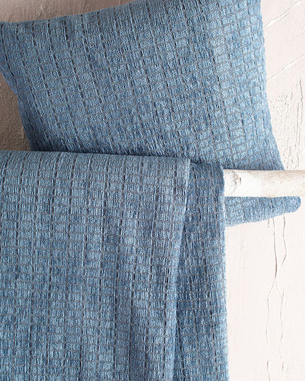 Rythmos Corvet Sofa Throw 2 Seater 2 Sides Chenille 180x240cm Blue