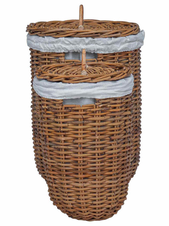 vidaXL Wäschekorb Korbweide mit Deckel 60x60x60cm Braune