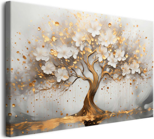 Leinwand Wandbild Wohnzimmer Goldener Baum des Glücks 60x90
