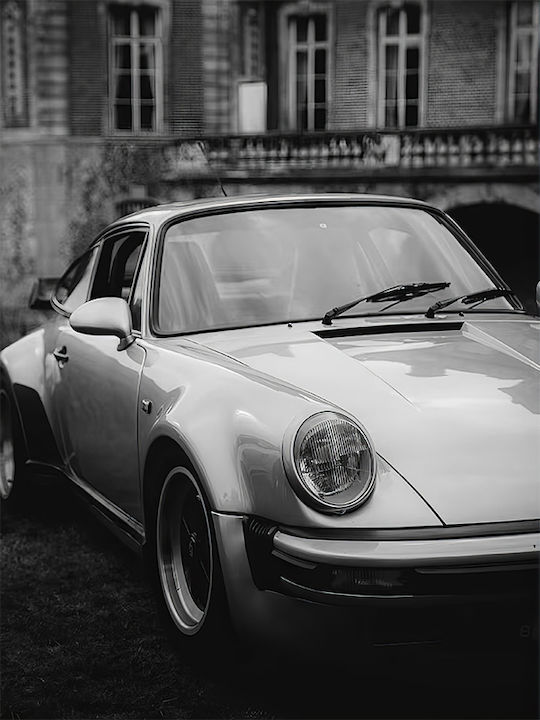 Poster Porsche 911 Turbo Cr055 30cm X 40cm Frame Natural Wooden Beige