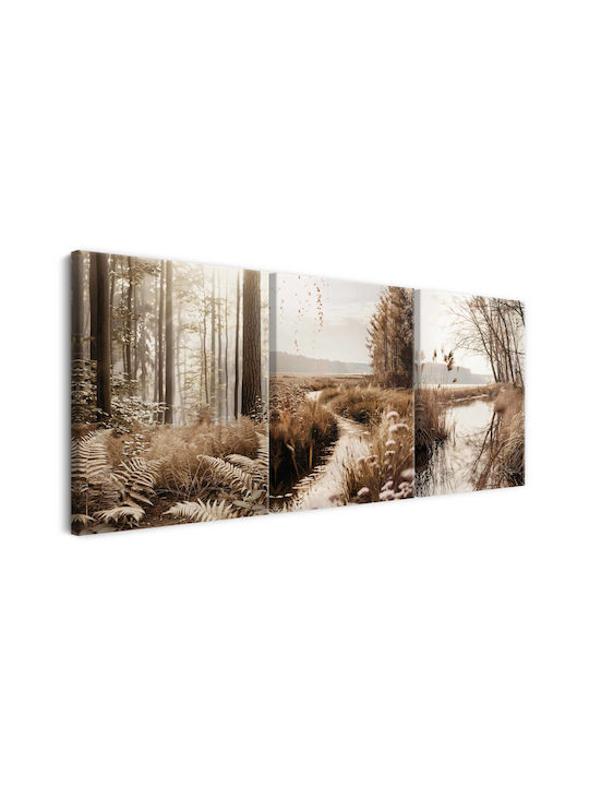 Naklejkomania Τρίπτυχος Πίνακας σε Καμβά 60x120cm