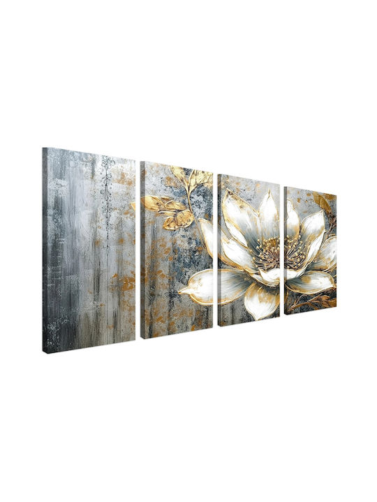 Naklejkomania Τετράπτυχος Πίνακας σε Καμβά 60x120cm