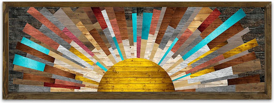 Megapap The Sun Πίνακας Ξύλινος 120x40cm