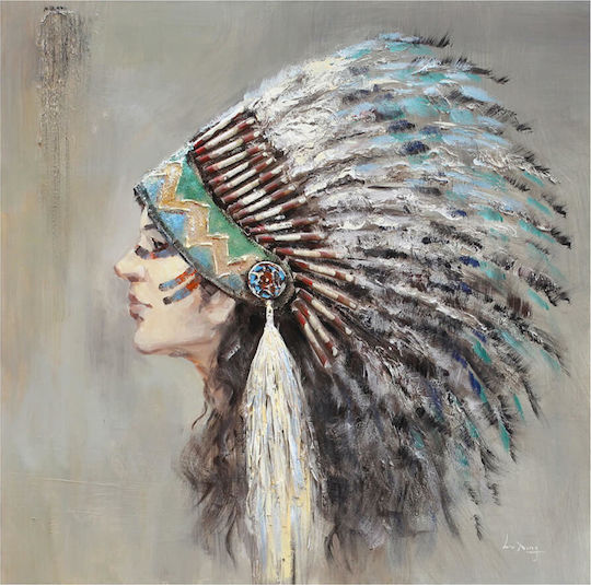 InTheBox Indian Lady Handmade σε Καμβά 90x90 cm