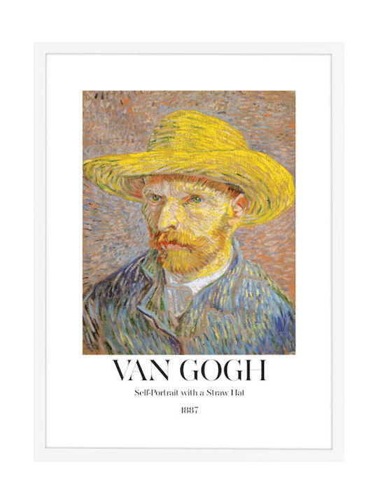 Walls Self Portrait With A Straw Hat Rahmen Kopie von Van Gogh Holz 20x30cm