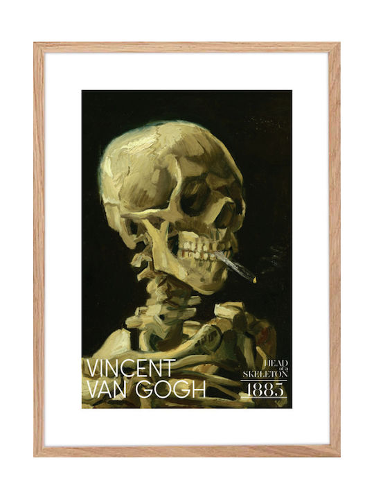 Walls Head Of A Skeleton Rahmen Kopie von Van Gogh Holz 20x30cm