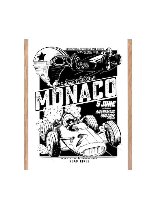 Walls Monaco Race Illustration Ramă Lemn 30x40cm