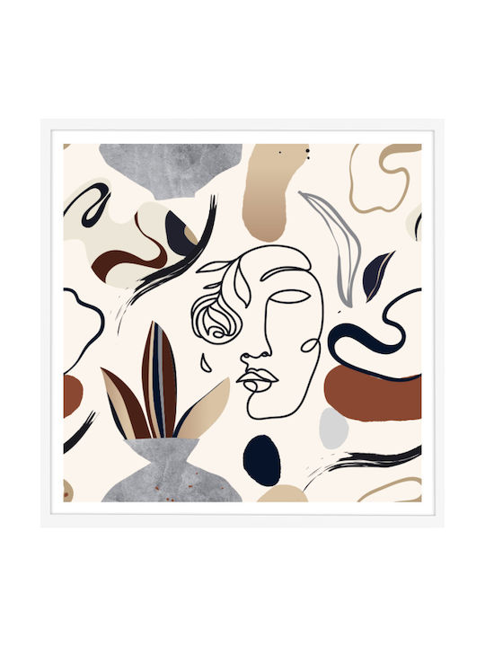 Walls Floral Face Frame Wooden 40x40cm