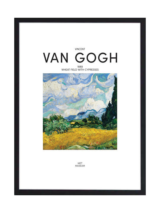 Walls Wheat Fields With Cypresses Rahmen Kopie von Van Gogh Holz 20x30cm