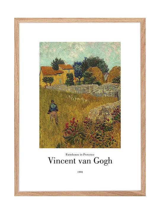 Walls "farmhouse In Provence" Rahmen Kopie von Van Gogh Holz 20x30cm