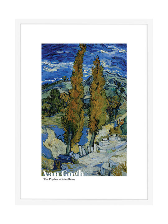 Walls "the Poplars At Saint-remy", 1889 Rahmen Kopie von Van Gogh Holz 20x30cm