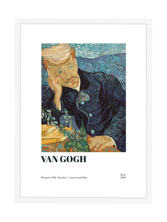 Walls "portrait Of Dr. Grachet", 1890 Rahmen Kopie von Van Gogh Holz 20x30cm