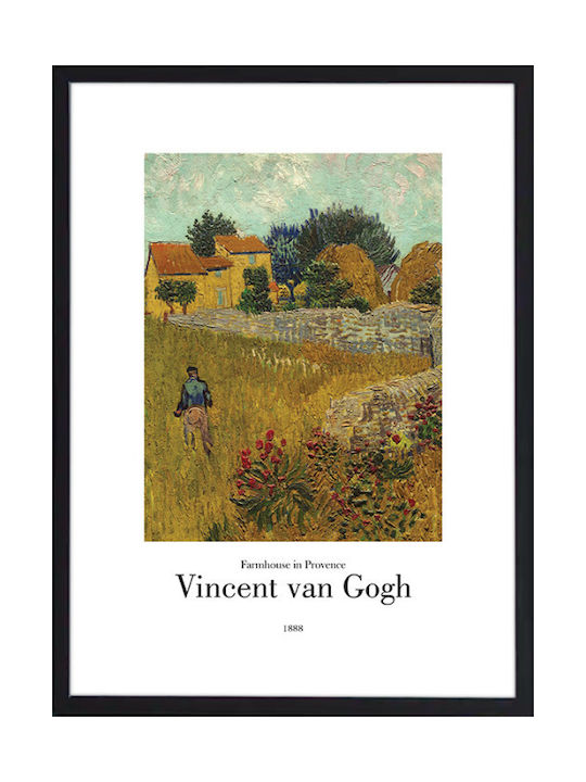 Walls "farmhouse In Provence" Rahmen Kopie von Van Gogh Papier 20x30cm