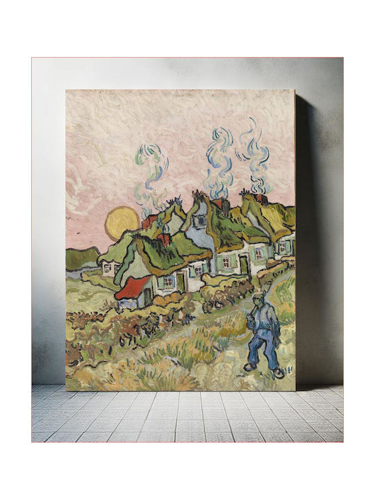 Houses And Figure By Vincent Van Gogh Painting Copy of Van Gogh on Canvas 40x50cm