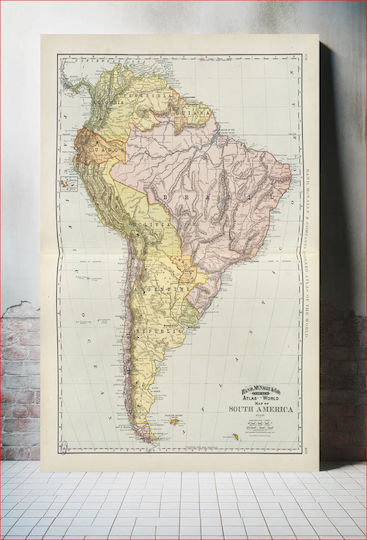 Rand, Mcnally & Co.'s Indexed Atlas Of The World Map Of South America σε Καμβά