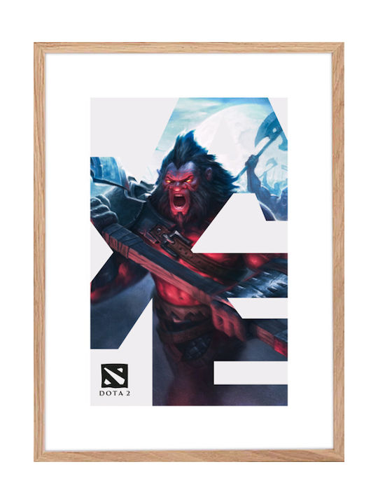 Walls Axe Dota 2 Frame Wooden natural frame 60x90cm