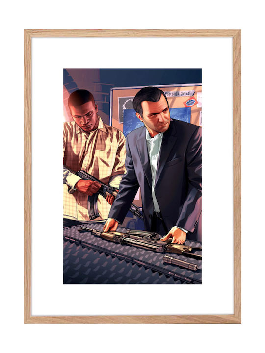 Walls Franklin Clinton And Michael De Santa Frame Wooden natural frame 20x30cm