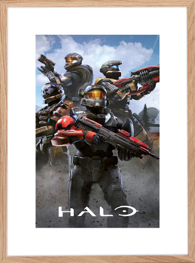 Walls Halo Infinite Characters Wooden Natural Frame 15x20 cm