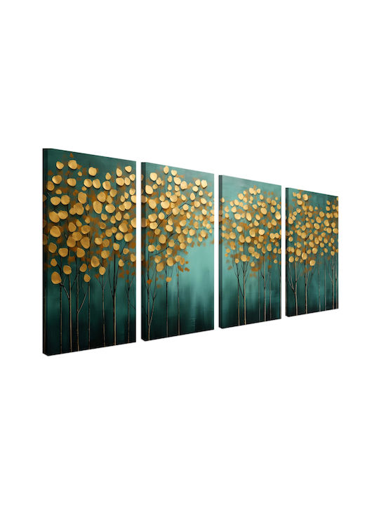 Naklejkomania Τετράπτυχος Πίνακας σε Καμβά 60x120cm