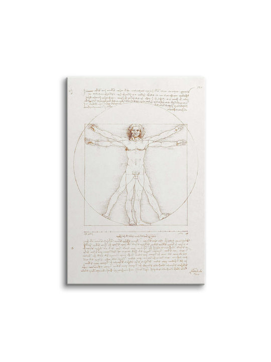 Leinwandgemälde Reproduktion Leonardo Da Vinci Vitruvianischer Mensch 80x120