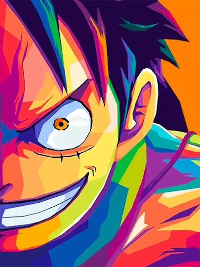 Плакат One Piece Luffy An040b 40см X 50см с естествена дървена рамка