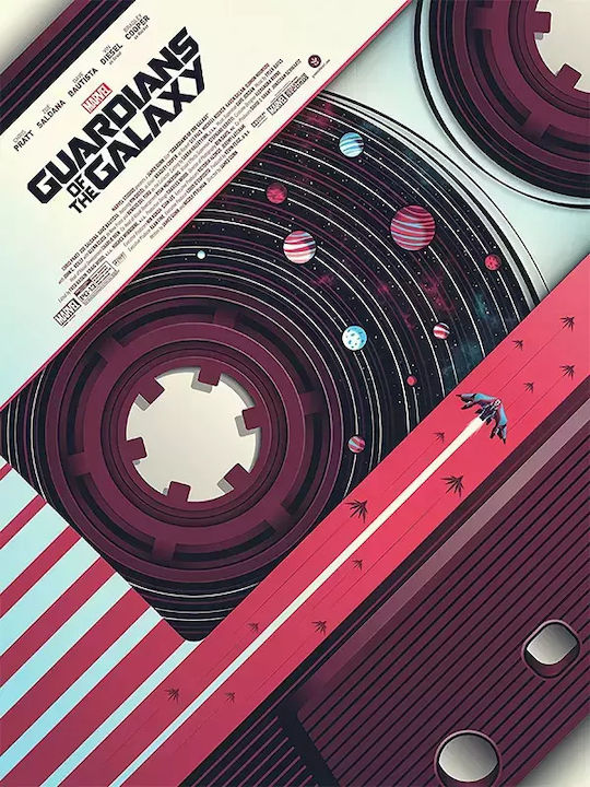 Poster Guardians Galaxy Mv008 21cm X 30cm Λευκό Ξύλινο Κάδρο