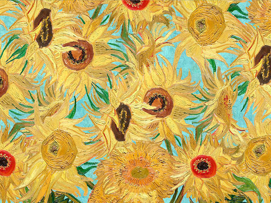 Van Gogh - Sunflowers A Αντίγραφο του Van Gogh Ξύλινο
