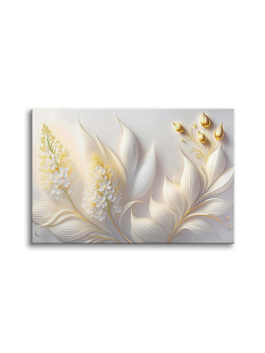 Moderne Gemälde Wohnzimmer Schlafzimmer Blätter Gold Glamour Stil 80x120