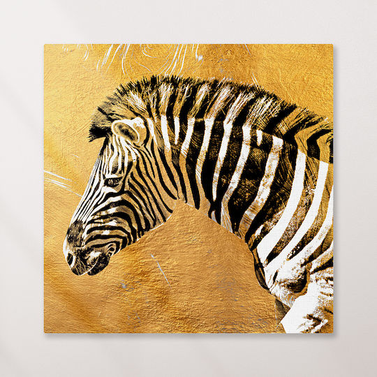 Πίνακας Καμβά Zebra In Yellow Knv2589 40cm X 40cm