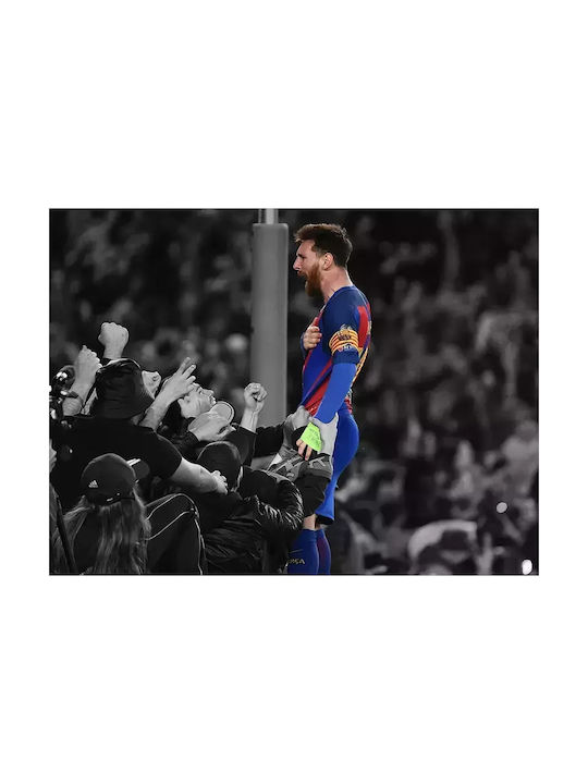Poster Messi Barca Sc037 21cm X 30cm White Frame Pvc 18x24