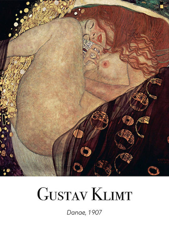 Постер Густав Климт Данае Art157 21см X 30см Бяла Рамка PVC 18x24