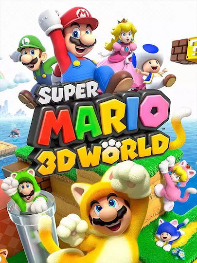 Плакат за игри Super Mario 3D World Gm182 21см X 30см Бяла PVC рамка 18x24