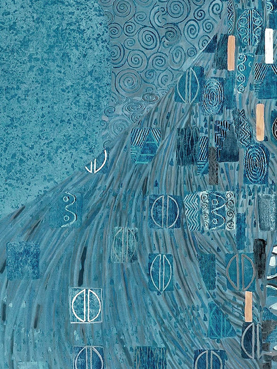 Poster Blaue Details von Gustav Klimt Art156 21cm x 30cm Weißer Rahmen PVC 18x24