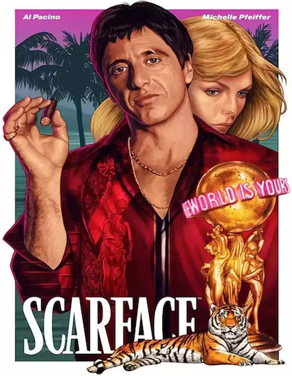 Poster Scarface Mv055 21cm X 30cm Λευκό Κάδρο Pvc 18x24