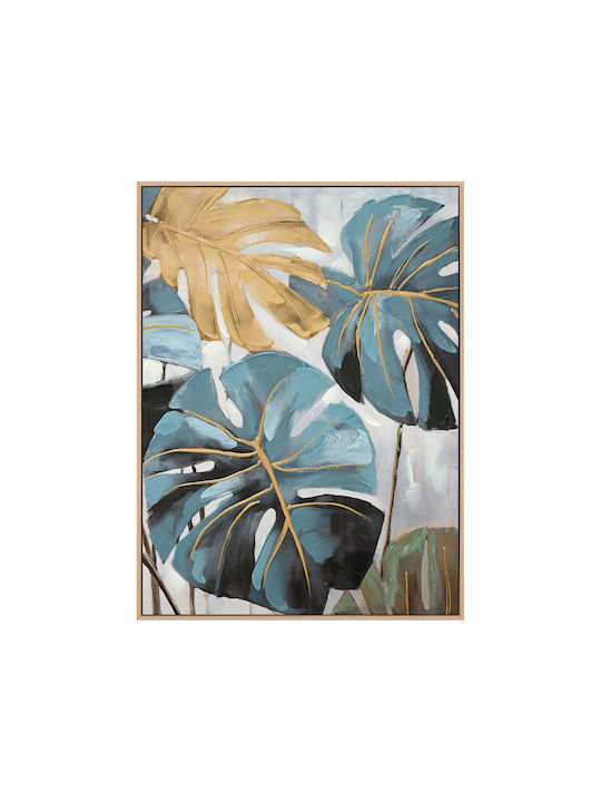 Wall Painting Fb94542 Frame Beige-Canvas Print Tropical Leaves 62x4 5x82cm