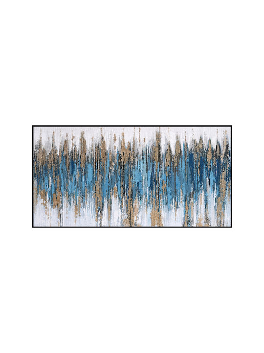 Abstract Wall Painting Blue Fb94574.02 Black Frame-canvas 142x4.5x72cm