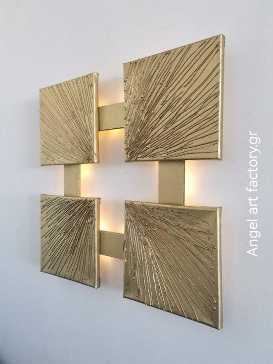 Τετράπτυχος Πίνακας "gold Luxury" Φως