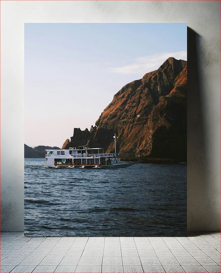 Boat On The Sea Near Rocky Mountains Βάρκα Στη Θάλασσα Κοντά Στα Βραχώδη Όρη 1 σε Καμβά Boat On The Sea Near Rocky Mountains Βάρκα Στη Θάλασσα Κοντά Στα Βραχώδη Όρη 1 σε Καμβά