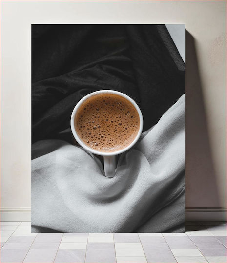 Πίνακας Cup Coffee On Fabric Φλιτζάνι Καφέ Ύφασμα 80x120