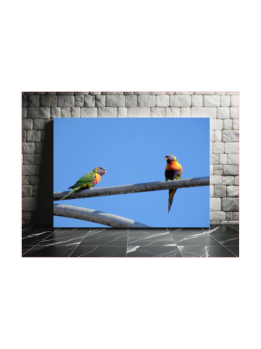 Painting Parrots On A Metal Bar 150x100